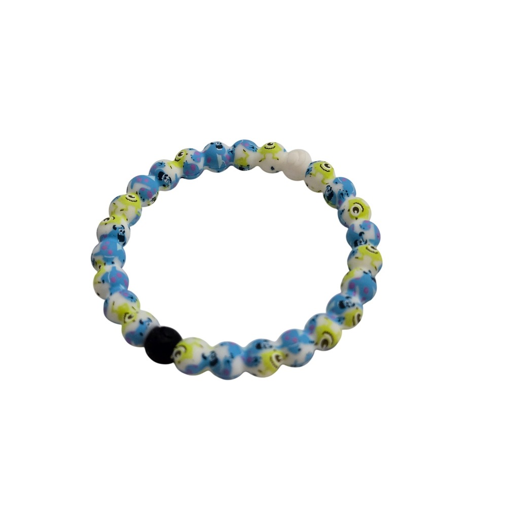 Lokai Unisex Monsters Inc Bracelet Blue Mike & Sully Silicone Bead Medium